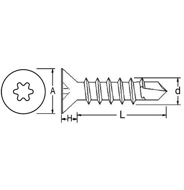 Ref Tornillo Autoperforante Alado Torx Cincado