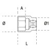 Ref. 920AS - Vaso estándar en pulgadas 1/2" multicara