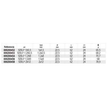 Ref. 920LP - Vaso con punta ranurada 1/2"