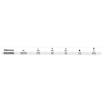 Ref. 920/55 - Carraca cabeza redonda 1/2" 72d