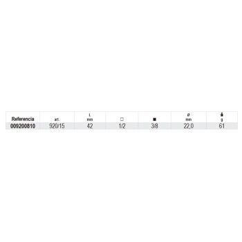 Ref. 920/15 - Cuadrado reductor 1/2" x 3/8"