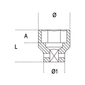 Ref. 710 - Vaso impacto 3/8” hexagonal métrico