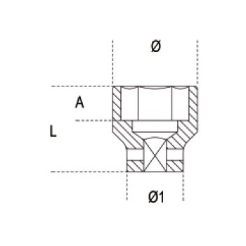 Ref. 720 - Vaso impacto 1/2” hexagonal métrico