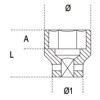 Ref. 720 - Vaso impacto 1/2” hexagonal métrico