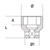 Ref. 720AS - Vaso impacto 1/2” hexagonal pulgadas