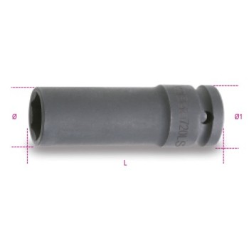 Ref. 720LS - Vaso impacto 1/2” hexagonal Largo métrico pared fina