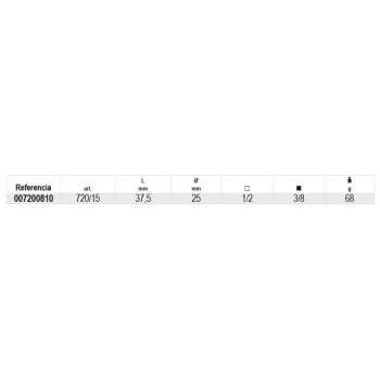 Ref. 720/15 - Adaptador reductor impacto hembra 1/2” macho 3/8”