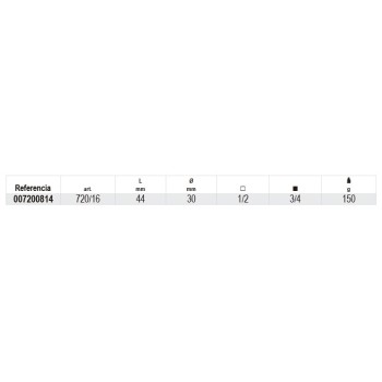 Ref. 720/16 - Adaptador agrandador impacto hembra 1/2” macho 3/4”