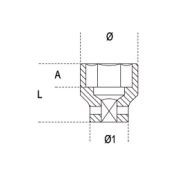 Ref. 728 - Vaso impacto 3/4” hexagonal métrico