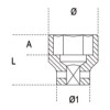 Ref. 728 - Vaso impacto 3/4” hexagonal métrico