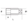 Ref. 728LS - Vaso impacto 3/4” hexagonal Largo métrico pared fina