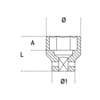 Ref. 729 - Vaso impacto 1" hexagonal métrico