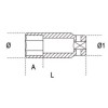 Ref. 729LS - Vaso Largo impacto 1" hexagonal métrico pared fina