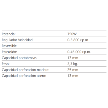 Ref. 0998 015 664 - Taladro Eléctrico Percutor