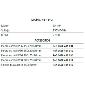 Ref. 0998 011 150 - Electro Esmeriladora Industrial