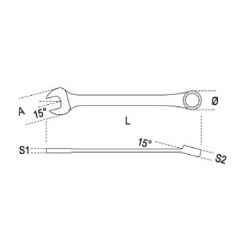 Ref. 42AS - Llave combinada en pulgadas