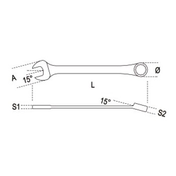 Ref. 142 - Llave combinada corta con carraca