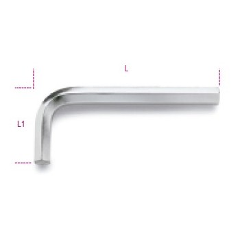 Ref. 96 - Llave macho acodada hexagonal corta métrico