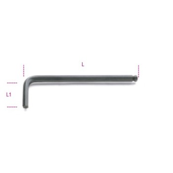 Ref. 96BP/AS - Llave macho acodada hexagonal pulgadas cabeza bola bruñidas