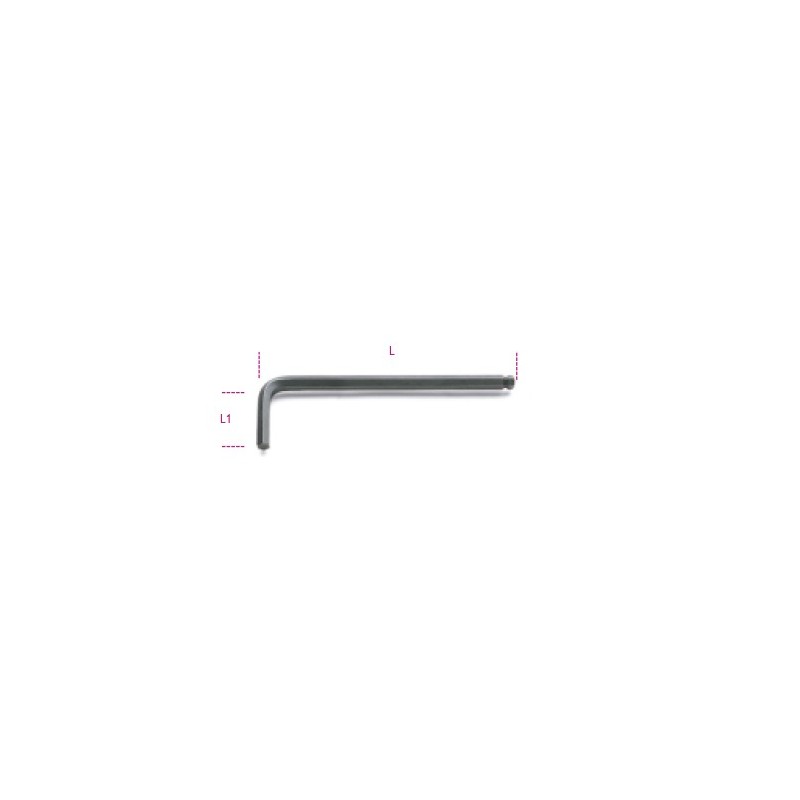 Ref. 96BP/AS - Llave macho acodada hexagonal pulgadas cabeza bola bruñidas