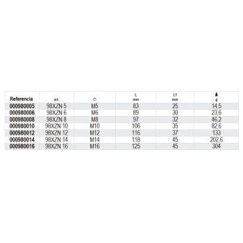 Ref. 98XZN - Llave acodada huella XZN