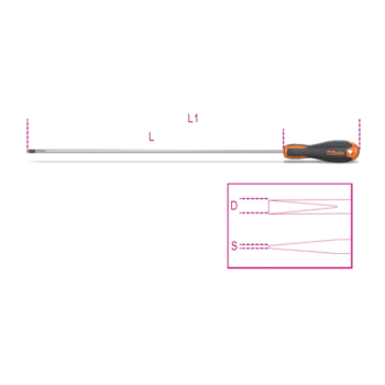 Ref. 1204EL - Destornilladores para tornillos con cabeza ranurada tipo largo