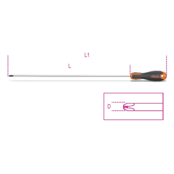 Ref. 1204EL - Destornilladores para tornillos con cabeza ranurada tipo largo