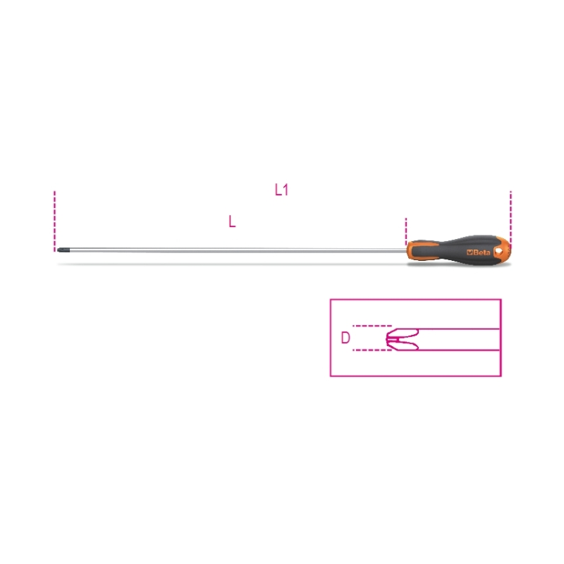 Ref. 1204EL - Destornilladores para tornillos con cabeza ranurada tipo largo