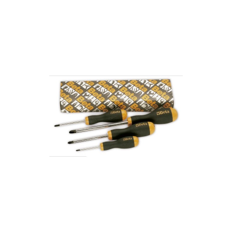 Ref. 1202/S4 - Juego de 4 destornilladores para tornillos con huella de cruz Phillips