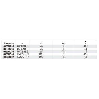 Ref. 867XZN/L - Puntas de 10mm Larga perfil XZN