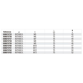 Ref. 867RIBE/L - Puntas de 10mm Larga perfil RIBE