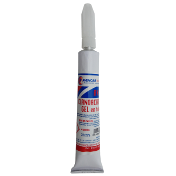 Pegamento de Cianoacrilato Gel en Tubo, 20 gr.