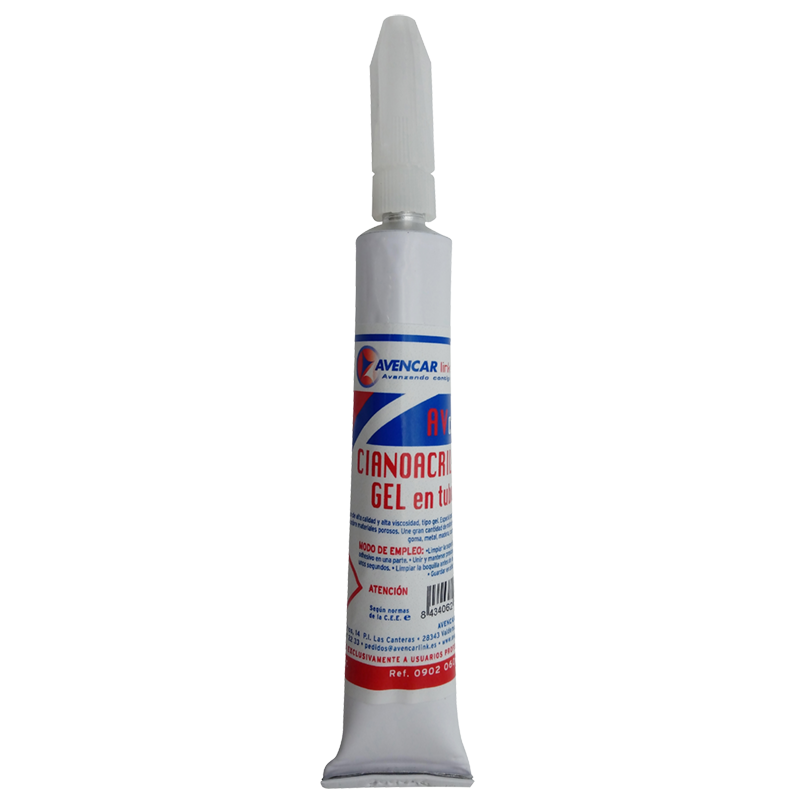 Pegamento de Cianoacrilato Gel en Tubo, 20 gr.