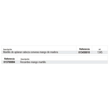 Ref. 1345 - Martillo de aplanar cabeza convexa mango de madera