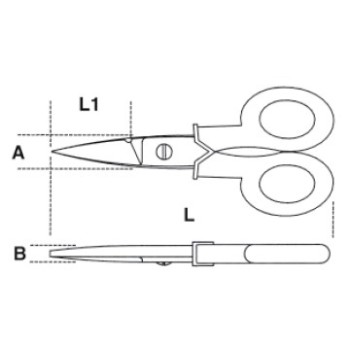 Ref. 1128BM - Tijeras electricista hojas rectas