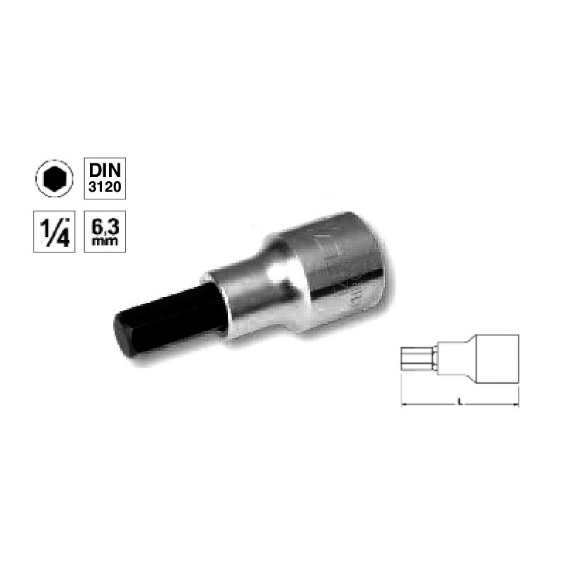 Ref. 0850 071 103 - VASO 1/4” PUNTA HEXAGONAL