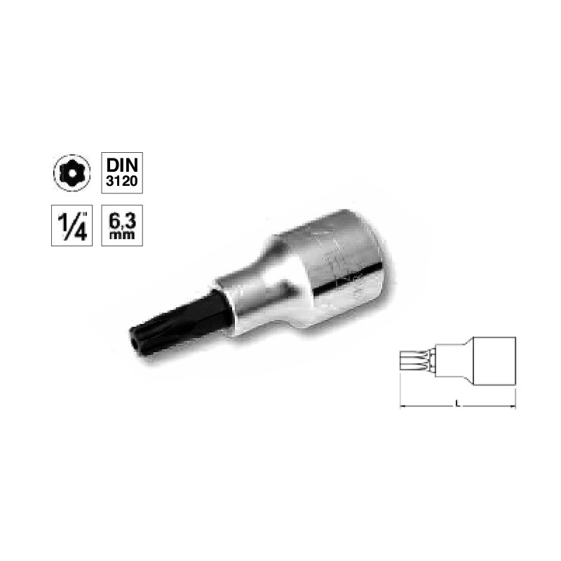 Ref. 0850 071 327 - VASO 1/4” PUNTA TORX INVIOLABLE