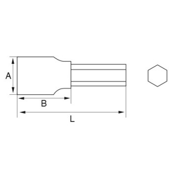 Ref. 0850 724 509 - VASO 1/2” PUNTA HEXAGONAL CORTA