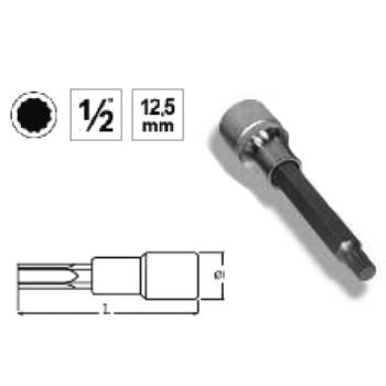 Ref. 0850 728 006 - VASO 1/2” PUNTA XZN LARGA