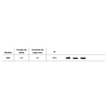 Ref. 0800 400 001 - Cargador Inteligente para Baterías 12V-5A (Plomo-Litio)