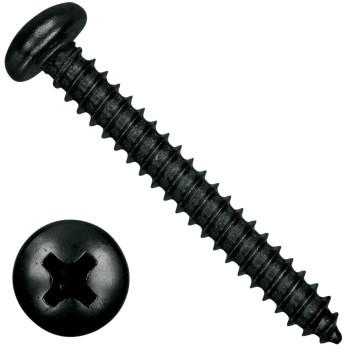 0044 39 16 - Tornillo Rosca Chapa Cilíndricos Philips, Cincado Negro (DIN 7981)
