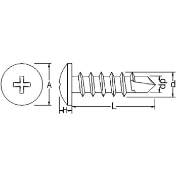 Ref. 0051 42 50 - Tornillo autoperforante cabeza cilíndrica philips, cincado (DIN 7504-N)