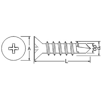 0052 42 19 - Tornillo Autoperforante Cabeza Avellanada Philips, Negro (DIN 7504-P)