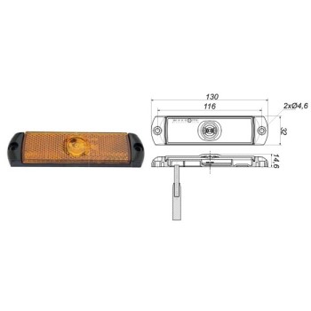 Ref. 0895 259 007 - Piloto Gálibo LED 12/24V con reflectante