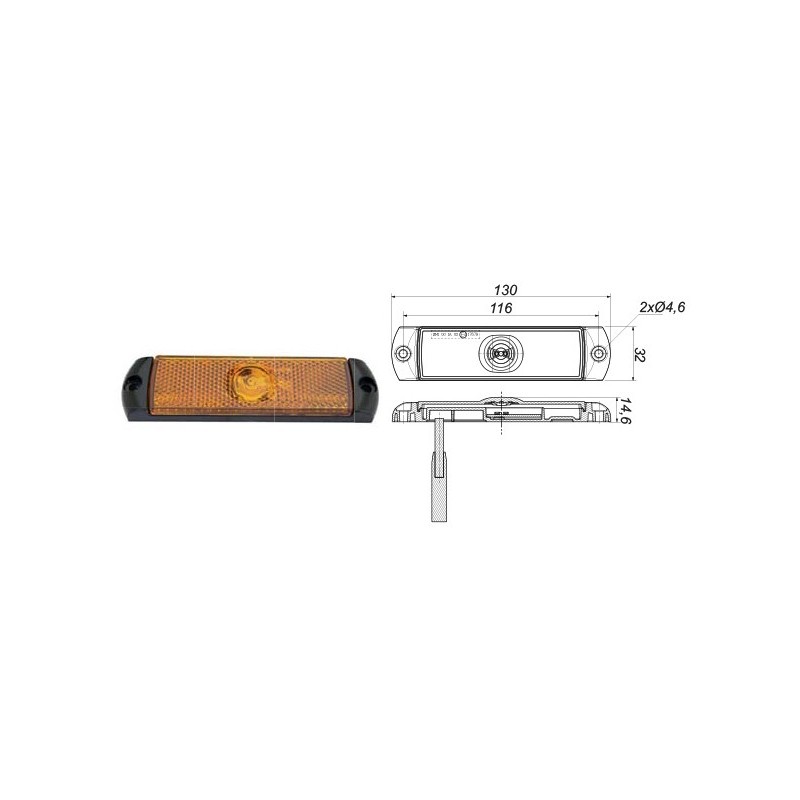 Ref. 0895 259 007 - Piloto Gálibo LED 12/24V con reflectante