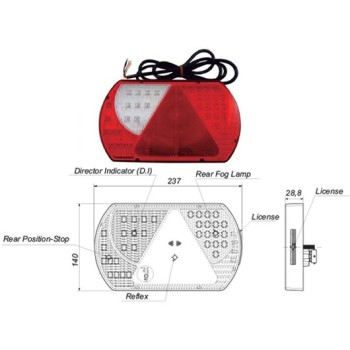 Ref. 0895 259 040 - Piloto Trasero Izquierdo LED 12/24V