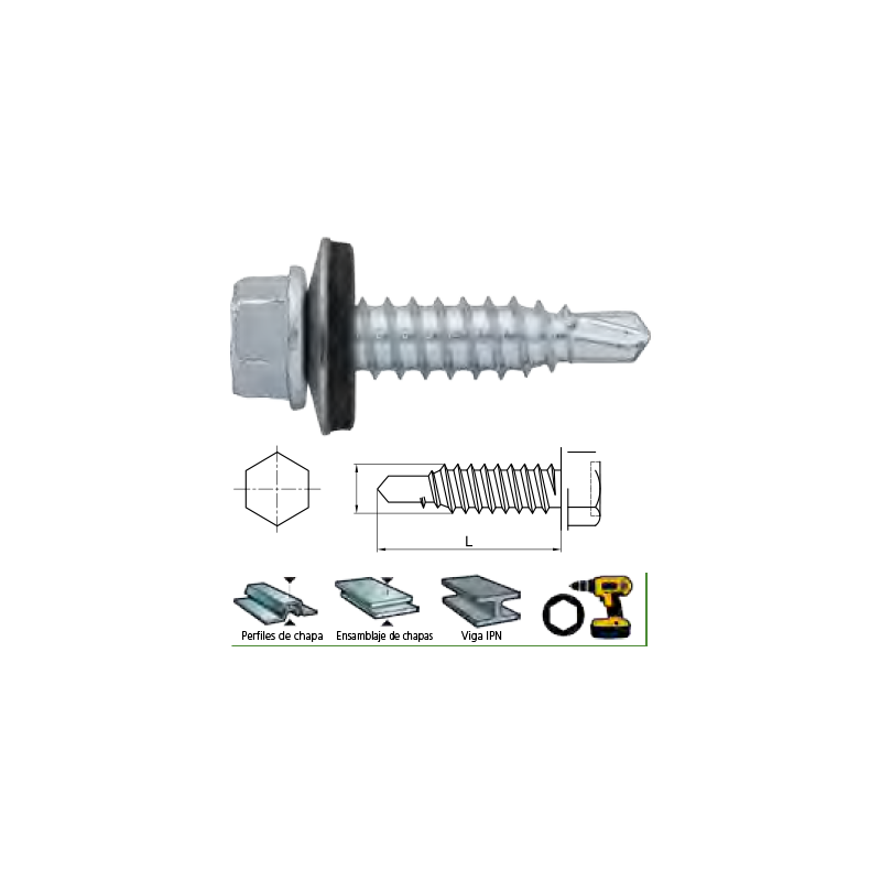 0970 02104819 - Tornillo Autoperforante Cabeza Hexagonal (Din 7504-K)