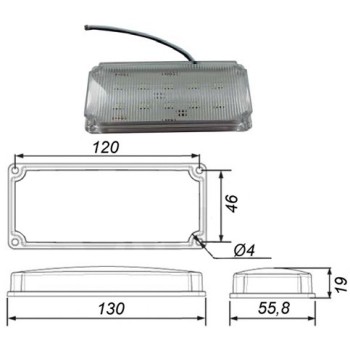 Ref. 0895 256 010 - Plafón Interior Rectangular LED 130x46