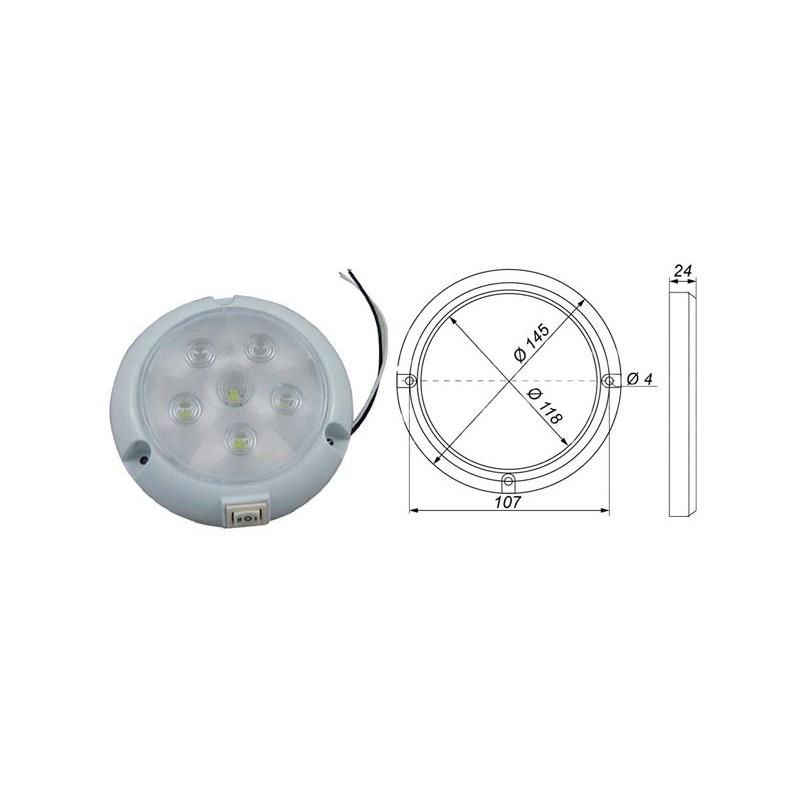 Ref. 0895 256 004 - Plafón LED Interior de Superficie con Interruptor