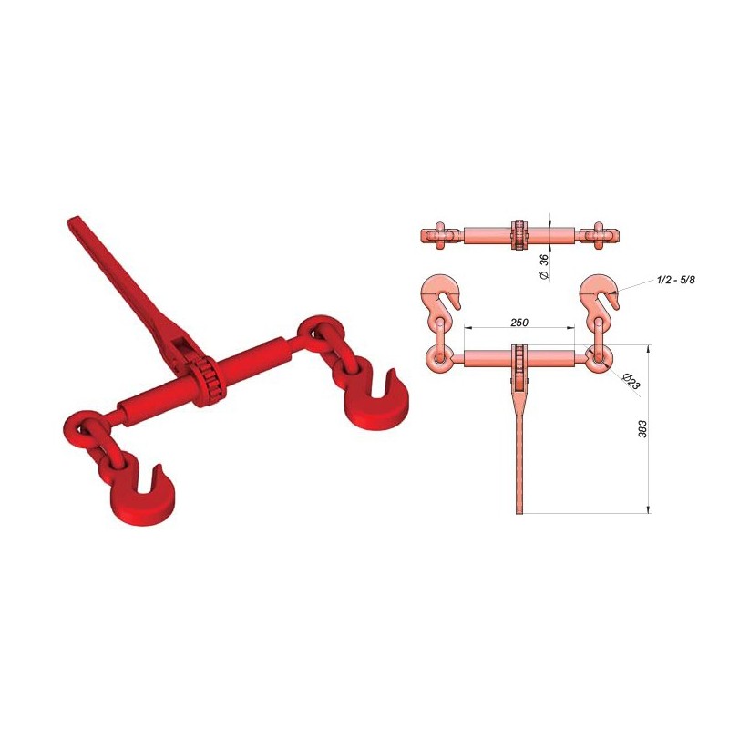 Ref. 0895 100 060 - Tensor de cadena con argolla-gancho 1/2-5/8